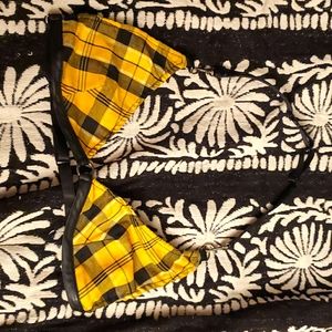 NWOT Plaid and leather bralette